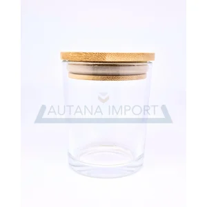 Envase transparente 200 ml con Tapa de Bambú