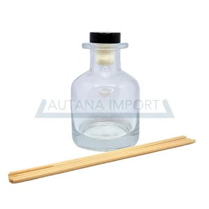Envase Vidrio 150 ml transparente mas Varillas de bambu